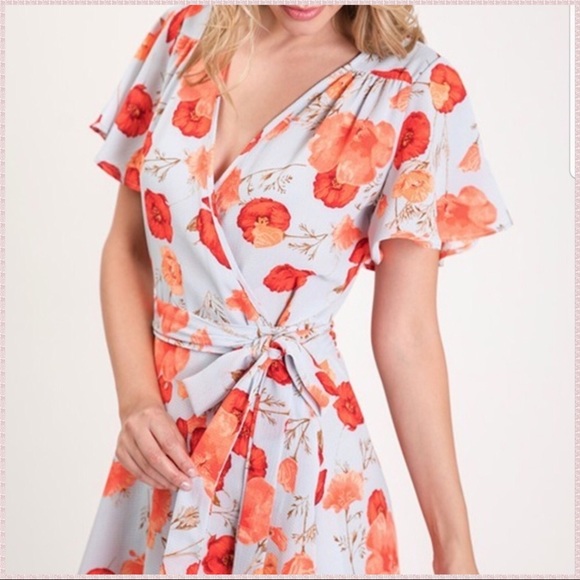 **SALE**🦋 HP🎉5⭐️ Poppy Wrap Maxi High Low Dress - Picture 8 of 11